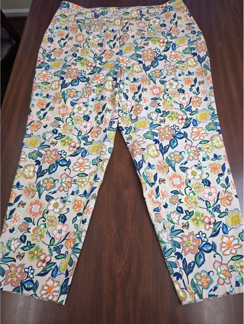 Cato Floral Print Pants High Rise 20W Multicolor Cottagecore Boho Chic Trousers